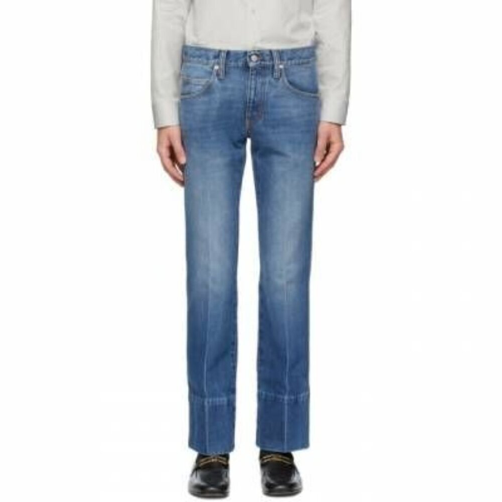 NWT Gucci High-Waisted Bootcut Jeans In Blue Size 32
